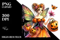 Simple Vibrant Fairy Halloween Drawing Sublimation Clipart Product Image 1