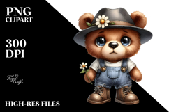 Adorable Bear in Hat Clipart Product Image 2