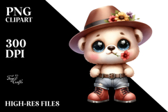 Proud Bear in Hat Clipart Art Product Image 2