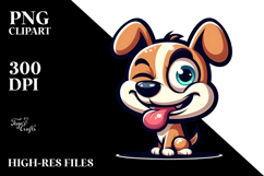 Mischievous Dog Winking PNG Product Image 2