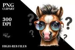 Goofy Horse Portrait | Sublimation | Clipart Product Image 1