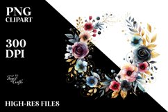 Colorfull Abstract Black Roses | Sublimation | Clipart Product Image 3