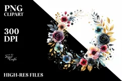 Colorfull Abstract Black Roses | Sublimation | Clipart Product Image 3
