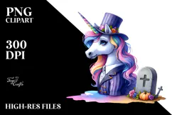 Cute Halloween Unicorn | Sublimation | Clipart Product Image 2