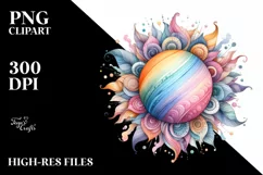 Colorful Sun Watercolor | Sublimation | Clipart Product Image 1