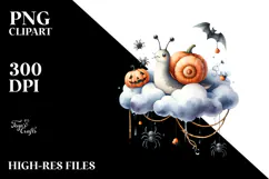 Snail Dressed for Halloween, Watercolor PNG Product Image 2