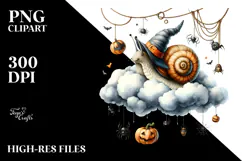 Snail Dressed for Halloween, Watercolor PNG Product Image 2