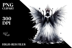 Dark Gothic Fairy, Watercolor PNG Product Image 2