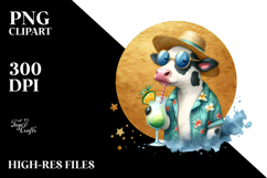 Funky Cow in Beachwear Drinking Cocktail Product Image 2