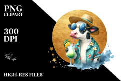 Funky Cow in Beachwear, High-Res PNG Product Image 2