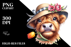Smiling Highland Cow Clipart Product Image 2
