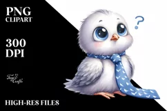 Confused Baby Dove Watercolor Clipart Product Image 3