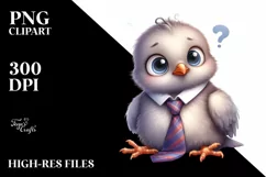 Confused Baby Dove Watercolor Clipart Product Image 3