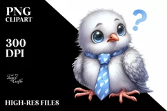 Confused Baby Dove Watercolor Clipart Product Image 3