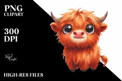 Expressive Highland Cow with Goofy Smile PNG Product Image 3