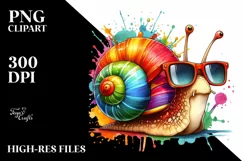 Colorful Snail Sunglasses Paint-Like Artistic Product Image 1