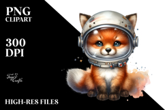 Cute Fox Astronaut Clipart Product Image 2