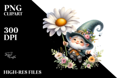 Small Gnome Large Daisy Clipart Product Image 2