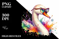 Colorful Swan Splash | Clipart Product Image 1