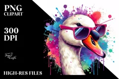 Colorful Swan Splash | Clipart Product Image 3