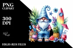 Vibrant Beach Gnome Beachwear | Sublimation | Clipart Product Image 1