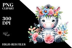 Pastel Zebra Flower Crown Product Image 2