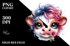 Sassy Cow with Bow and Tie, High-Quality PNG Product Image 2