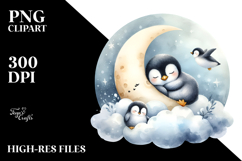 Whimsical Watercolor Baby Penguin PNG Product Image 2