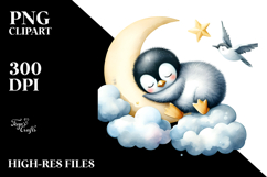 Whimsical Watercolor Baby Penguin PNG Product Image 2