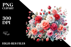 Colorful Small Red Roses PNG Product Image 2