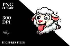 Silly Cartoon Lamb PNG Product Image 2