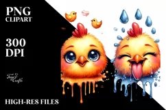 Funny Chicken Smiling Tongue Dripping Clipart Product Image 3