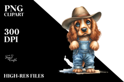 Cocker Spaniel Farm Jeans Caricature Product Image 2