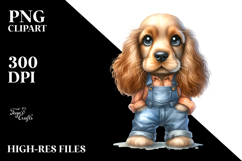 Cocker Spaniel Farm Jeans Caricature Product Image 2