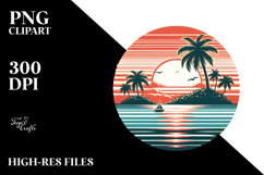 Retro Island Sunset Clipart Tshirt, 20 oz Tumbler Product Image 2