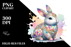 Diamond Bunny on Splashy Background PNG Product Image 2