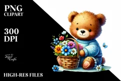 Quirky Baby Bear Painting PNG Product Image 2