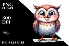 Happy Owl Cartoon Clipart Product Image 2