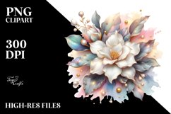 Shiny Gardenia Watercolor Splash | Sublimation | Clipart Product Image 3