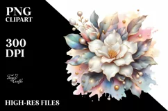 Shiny Gardenia Watercolor Splash | Sublimation | Clipart Product Image 3