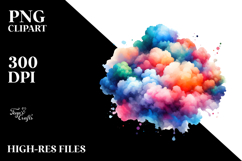 Vibrant Cloud Clipart Product Image 1