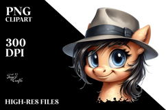 Whimsical Pony Portrait Sublimation Graphic Product Image 2