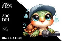 Watercolor Cute Baby Turtle PNG Product Image 2