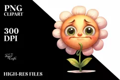 Funny Baby Face Expressive Flower PNG Product Image 3
