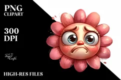 Funny Baby Face Expressive Flower PNG Product Image 1
