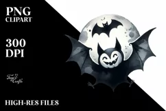 Funny Halloween Bat Clipart, Transparent PNG Product Image 1