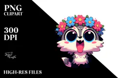 Tongue-Out Flower Crown PNG Product Image 2