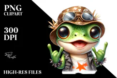 Energetic Baby Frog PNG Product Image 2