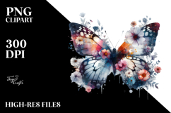 Grunge Butterfly Painting PNG Product Image 2
