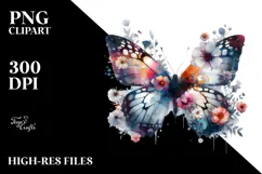 Grunge Butterfly Painting PNG Product Image 2